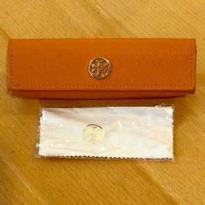Tory Burch Eyeglasses Leather Orange Case
